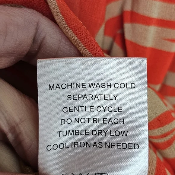 TOCCIN x RTR Women's Long-Sleeve V-Neck Printed Maxi Dress, Orange Tan Floral, 8 - Picture 14 of 17